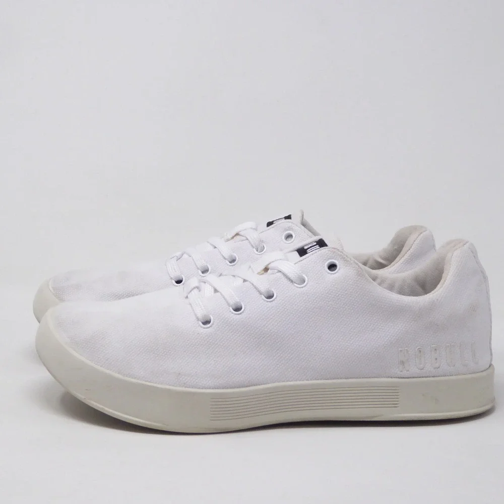NOBULL Womens Canvas Trainer White Low Top Sneakers Size 7